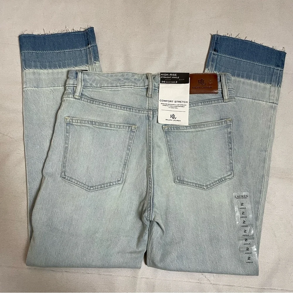 NWT New Lauren Ralph Lauren High-Rise Straight Ankle Jeans Size 2